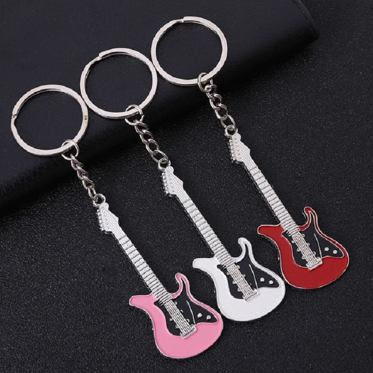 2 PCS Creative Guitar Keychain Metal Musical Instrument Pendant