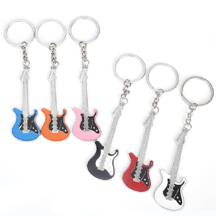 2 PCS Creative Guitar Keychain Metal Musical Instrument Pendant