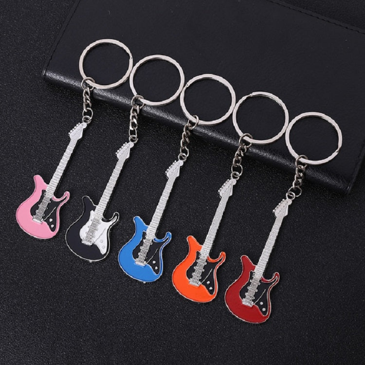 2 PCS Creative Guitar Keychain Metal Musical Instrument Pendant