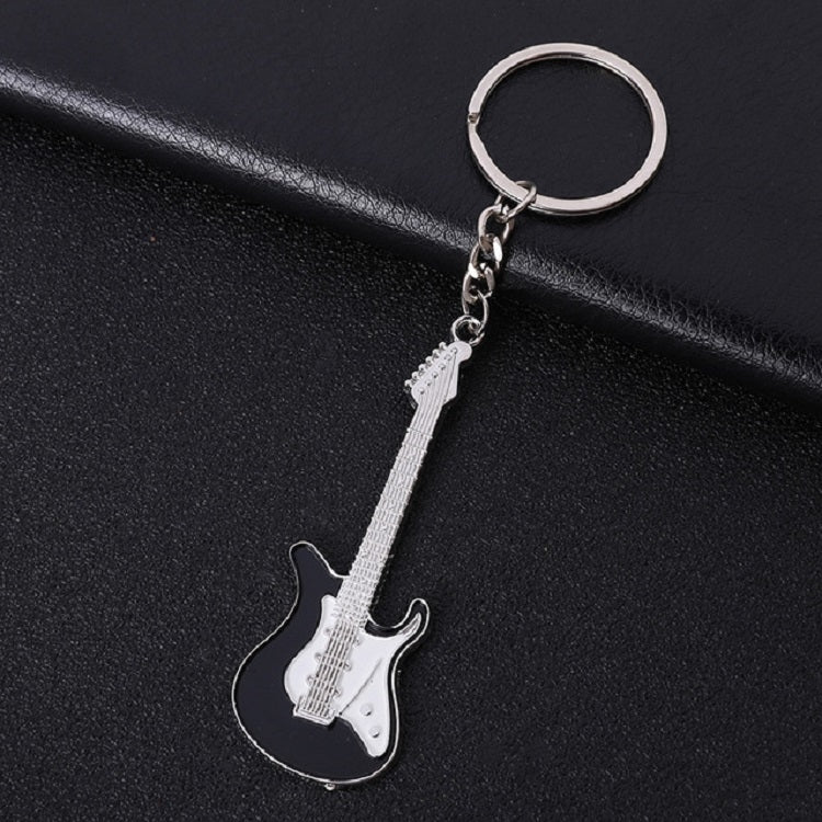 2 PCS Creative Guitar Keychain Metal Musical Instrument Pendant