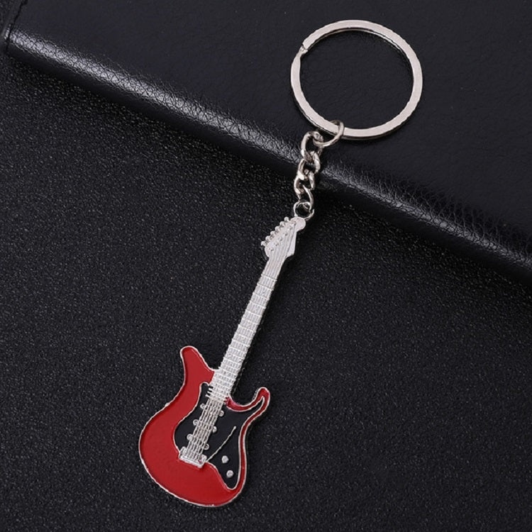 2 PCS Creative Guitar Keychain Metal Musical Instrument Pendant