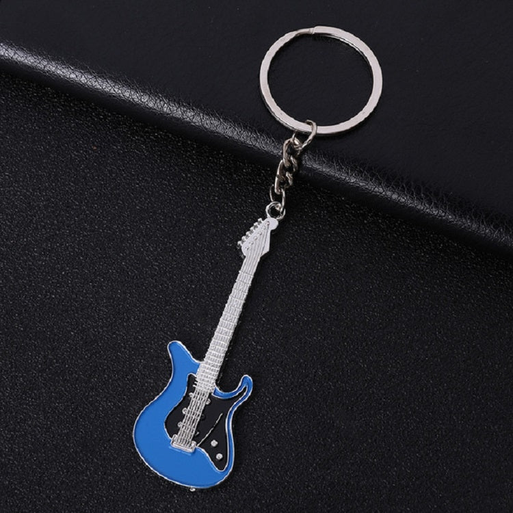 2 PCS Creative Guitar Keychain Metal Musical Instrument Pendant