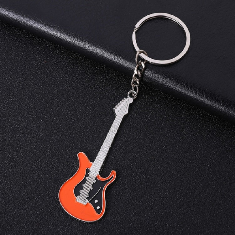2 PCS Creative Guitar Keychain Metal Musical Instrument Pendant