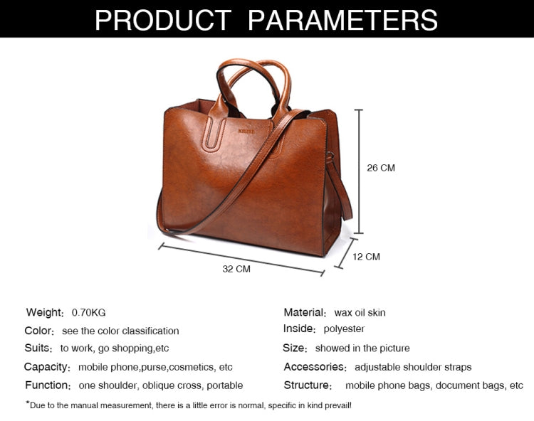 Leather Handbags Big Women Bag Casual Female Bags Trunk Tote Shoulder Bag Ladies Large Bolsos, Brown, Black, Green, Blue, Coffee, Burgundy, Pink, Gray