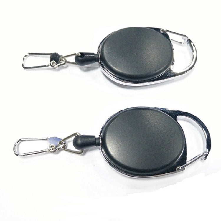 2 PCS Retractable Pull Badge Reel Zinc Alloy ABS ID Lanyard Name Tag Card Badge Key Ring Chain Clips