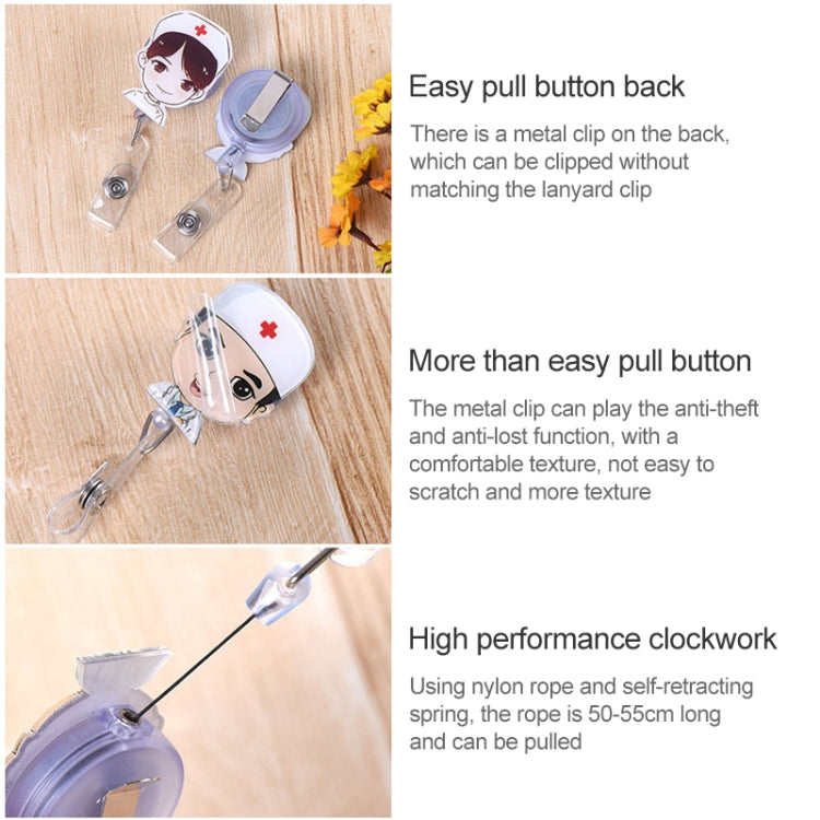 Cute Retractable Badge Reel Student Nurse ID Name Card Badge