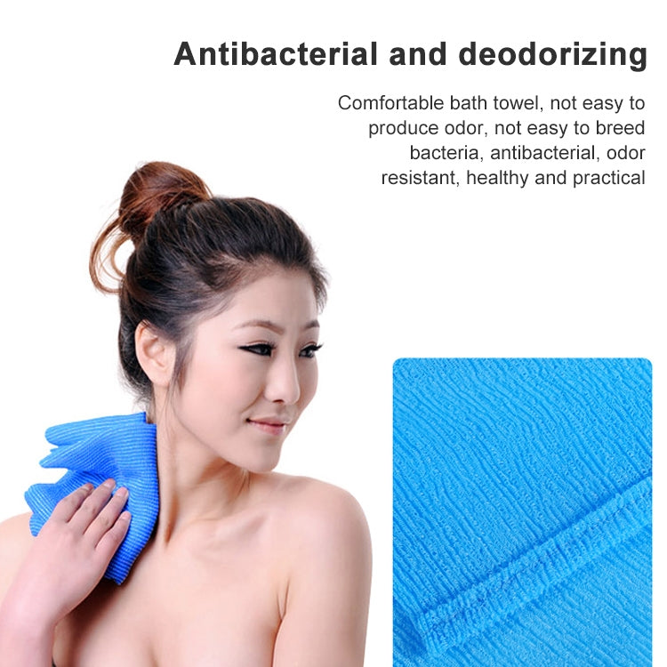 2 PCS Long Nylon Mesh Bath Shower Body Washing Clean Exfoliate Puff Scrubbing Towel Cloth Scrubbers Body Face Wash Cleaning Towel