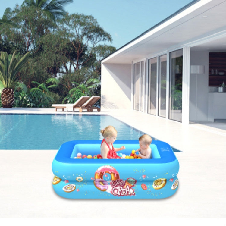 Household Indoor and Outdoor Ice Cream Pattern Children Square Inflatable Swimming Pool
