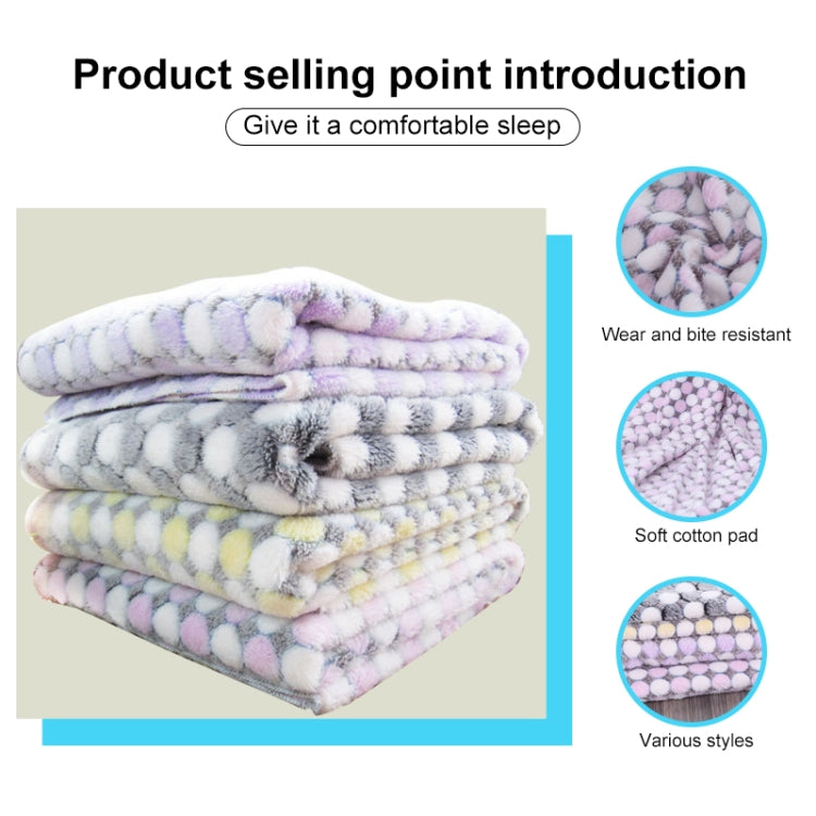 Soft Flannel Pet Blanket Dots Printed Breathable Bed Mat Warm Pet Sleeping Cushion Cover for Pet Dog Cat