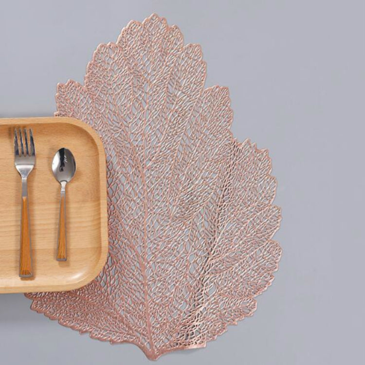 Leaf PVC Heat Resistant Placemat Drink Glass Coaster, Size: 37x47cm