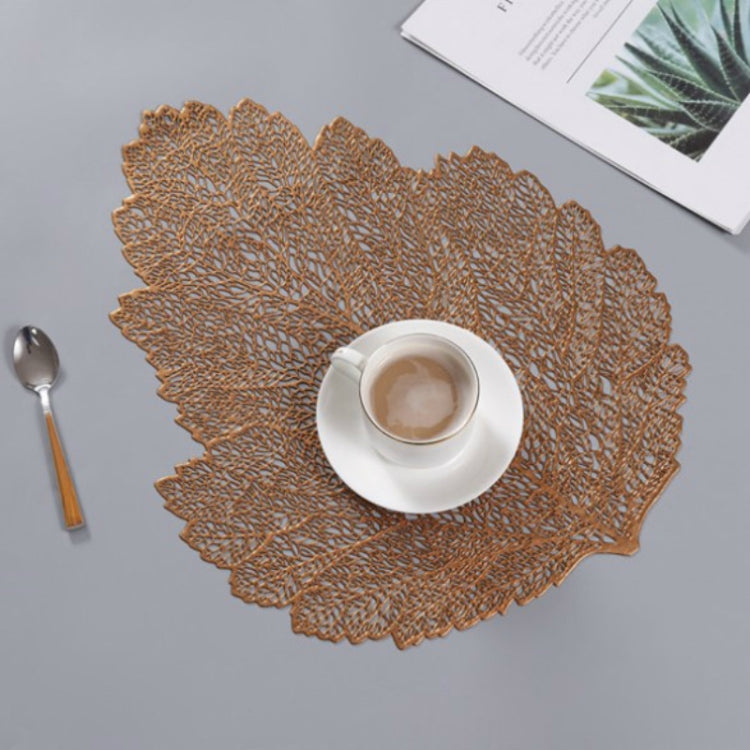 Leaf PVC Heat Resistant Placemat Drink Glass Coaster, Size: 37x47cm