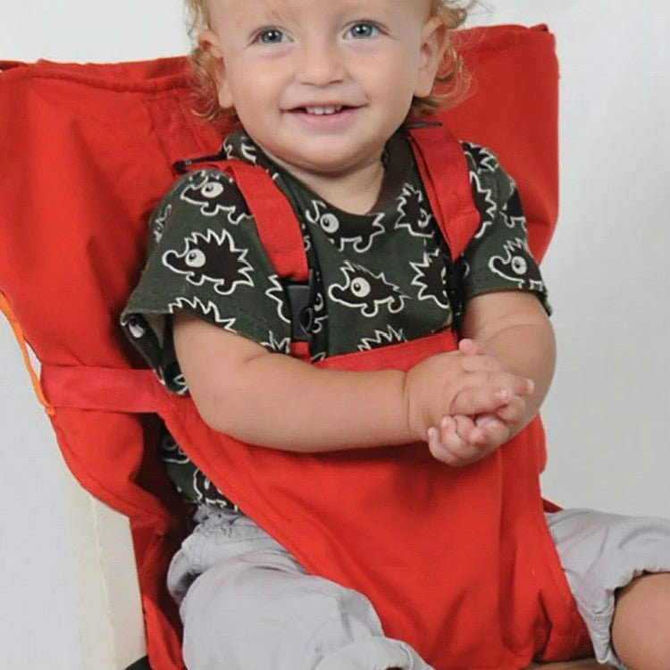 Baby Portable Seat Kids Chair Travel Foldable Washable Infant Dining Seat Cover Safety Belt