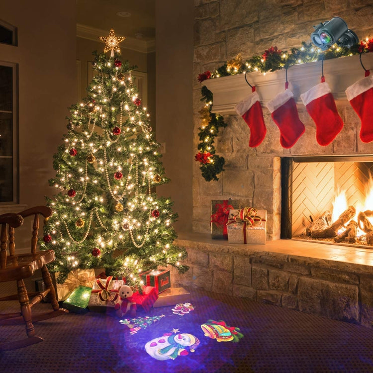 12W RGBW LED Double Tube Water Waves Lamp Christmas Projection Light