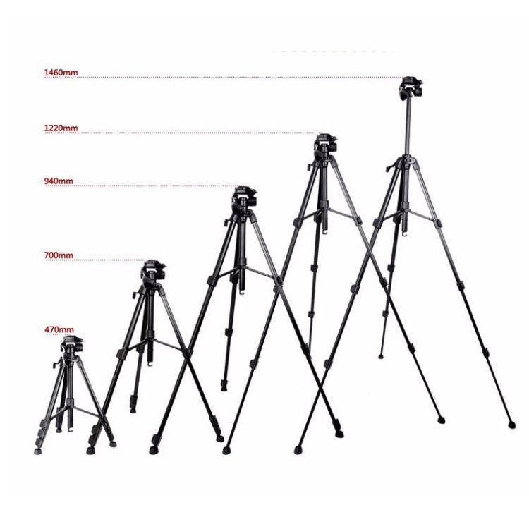 Q111 4-Section Folding Legs Live Broadcast Aluminum Alloy Tripod Mount with Three-dimensional Damping Tripod Heads