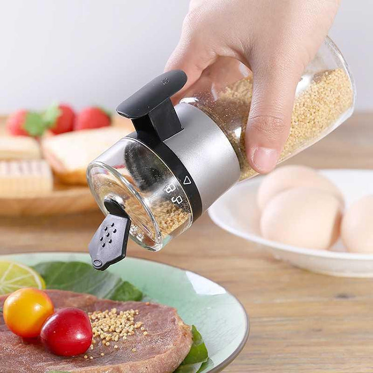 Press Type Salt Control Bottle Kitchen Household Sealed Moisture-Proof Metering Tank Set