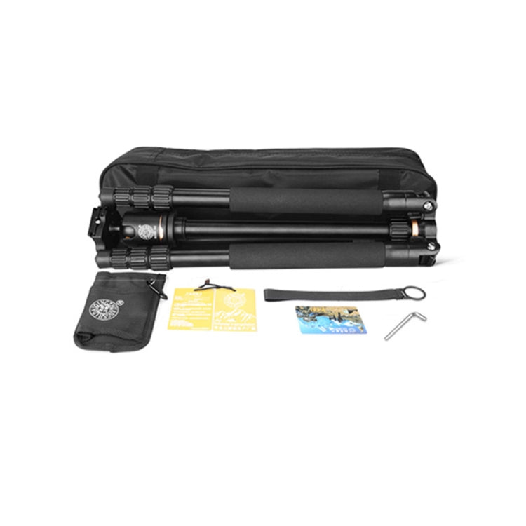 Q222 Portable 4-Section Folding Legs Aluminum Alloy Tripod Mount Monopod Holder with Ball Heads