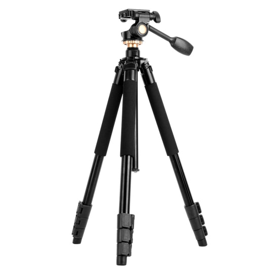 Q338 4-Section Folding Legs Live Broadcast Aluminum Alloy Tripod Mount
