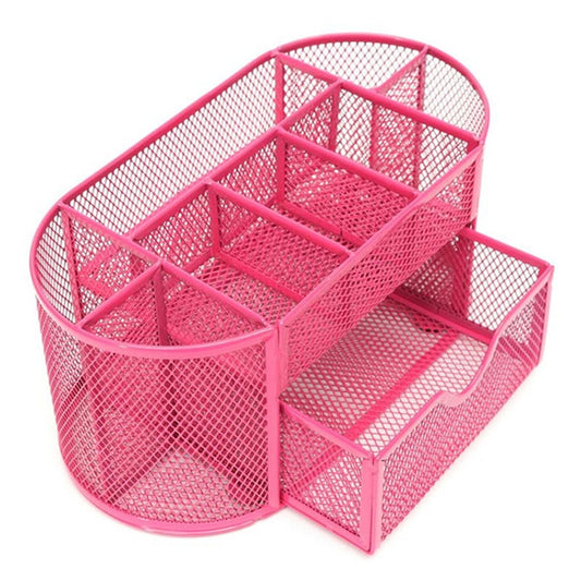 Desk Organizer 9 Grids Metal Mesh Office Pen Pencil Holder