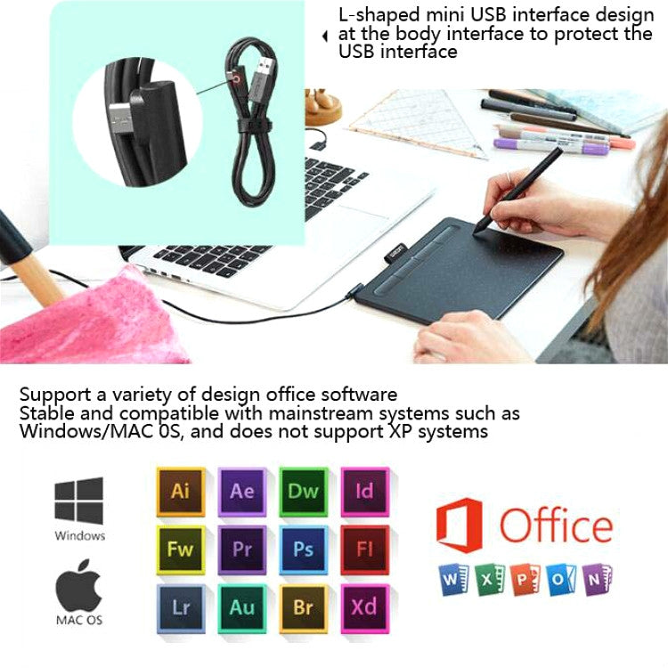 Wacom CTL-4100  Tablet Intuos Hand-Painted Board Computer Drawing Board Handwriting Board