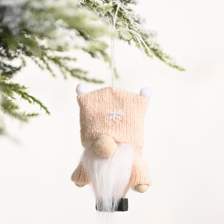 Christmas Decorations Double Ball Cap Forest Old Man Knitted Pendant Faceless Doll Ornaments