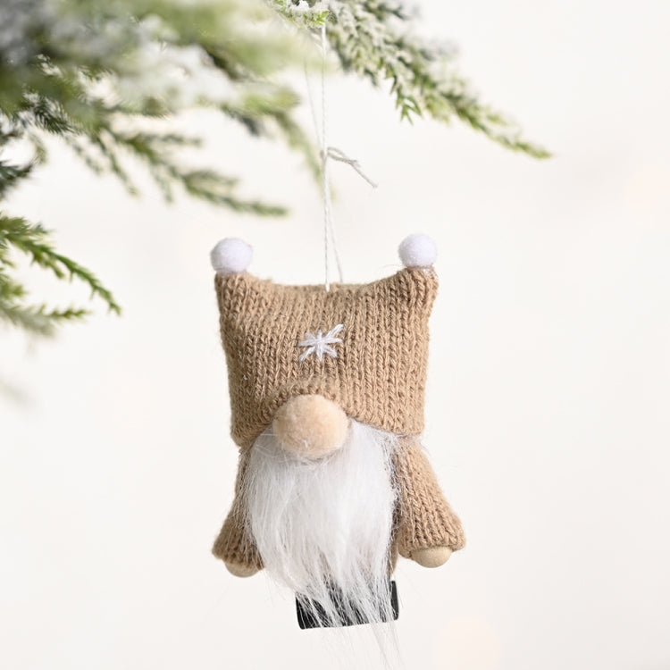 Christmas Decorations Double Ball Cap Forest Old Man Knitted Pendant Faceless Doll Ornaments