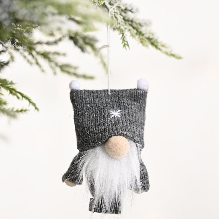 Christmas Decorations Double Ball Cap Forest Old Man Knitted Pendant Faceless Doll Ornaments