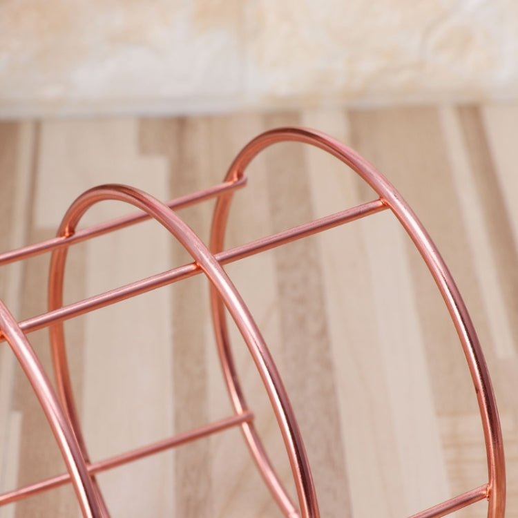 Rose Gold Metal Pen Holder Box Case Iron Art Receiving Basket Desk Stationery Office School Desk Supplies