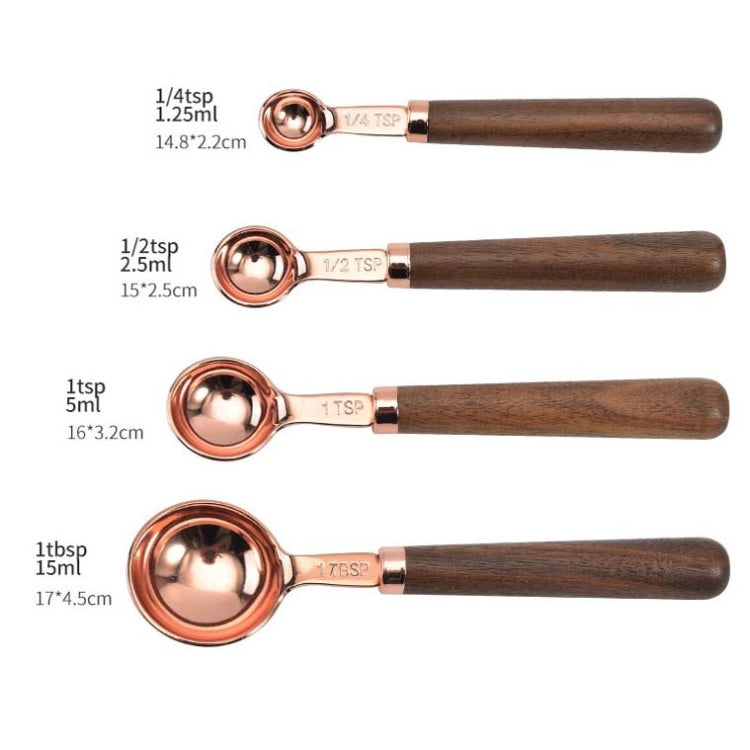 Walnut Handle Copper-Plated Kitchen Baking Tools Bartender Scale Measuring Set