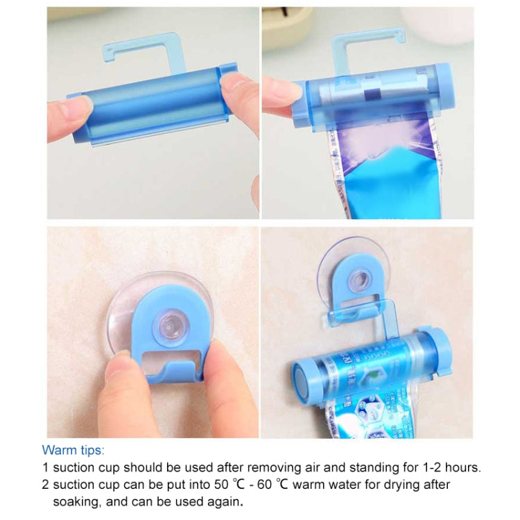 2 Pcs Creative Sucker Hangable Toothpaste Extruder with Sucker &Holder