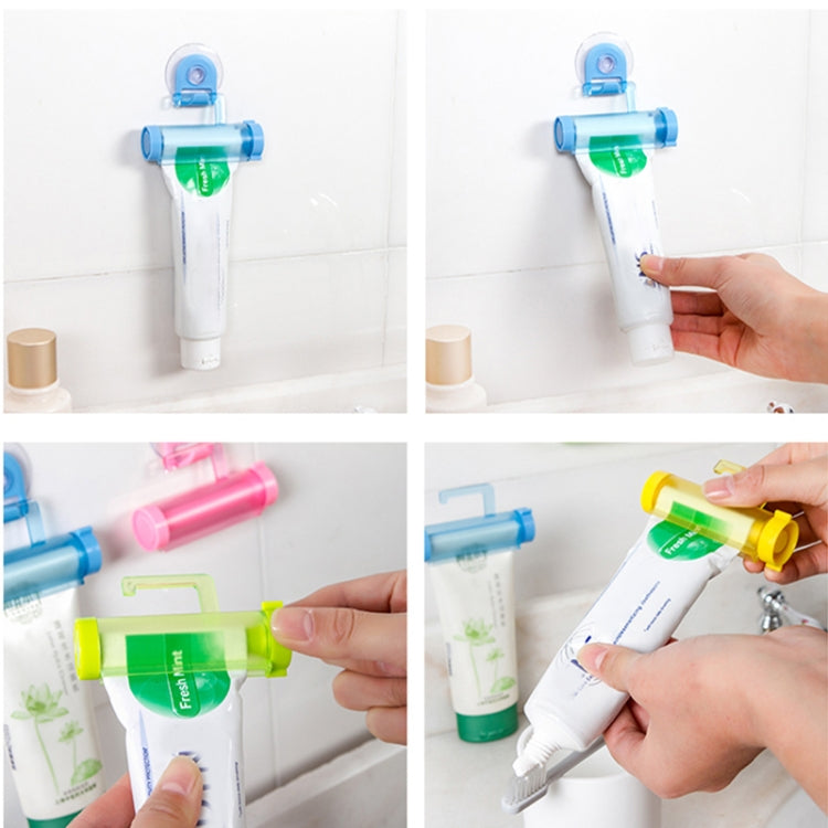 2 Pcs Creative Sucker Hangable Toothpaste Extruder with Sucker &Holder