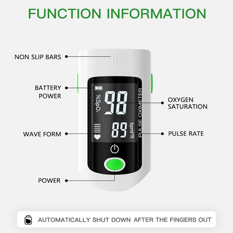X1805 Oxygen Saturation Detector Medical Monitoring Heart Rate Finger Clip Oximeter