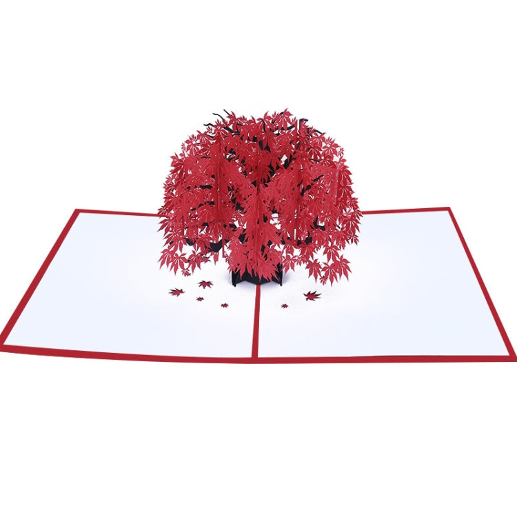 Three-Dimensional Maple Tree Greeting Card Birthday Greeting Card Red Maple Leaf 3d Card