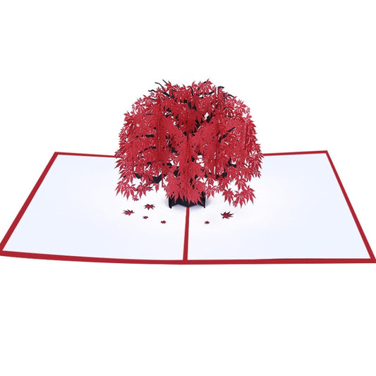 Three-Dimensional Maple Tree Greeting Card Birthday Greeting Card Red Maple Leaf 3d Card