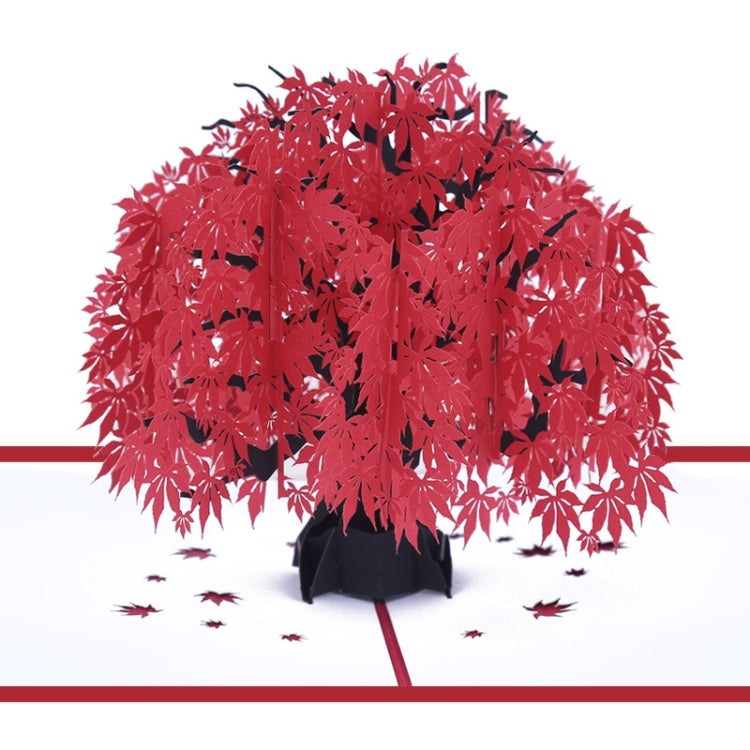 Three-Dimensional Maple Tree Greeting Card Birthday Greeting Card Red Maple Leaf 3d Card