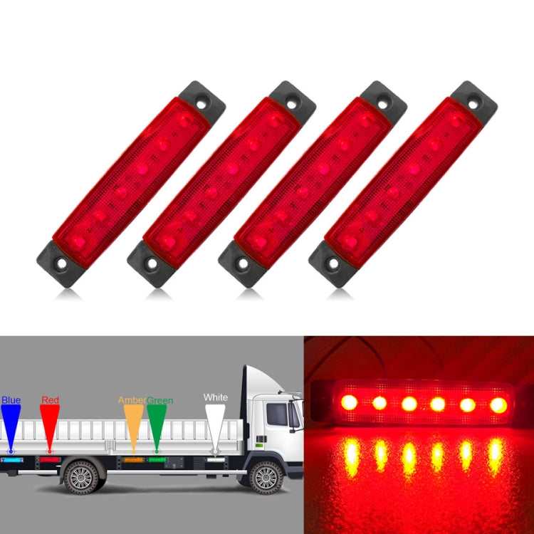 4 PCS 12V 6 SMD Auto Car Bus Truck Wagons External Side Marker Lights LED Trailer Indicator Light Rear Side Lamp