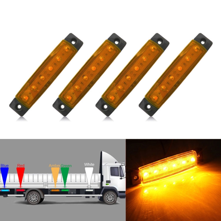 4 PCS 12V 6 SMD Auto Car Bus Truck Wagons External Side Marker Lights LED Trailer Indicator Light Rear Side Lamp