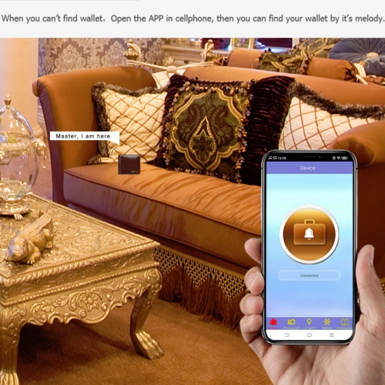 Men Leather Business Wallet Smart Anti-Lost Anti-Theft Wallet