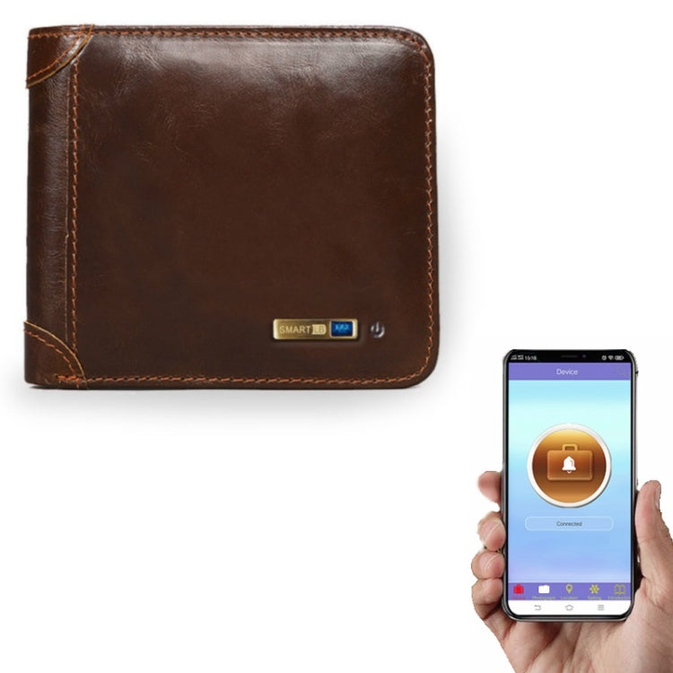 Men Leather Business Wallet Smart Anti-Lost Anti-Theft Wallet