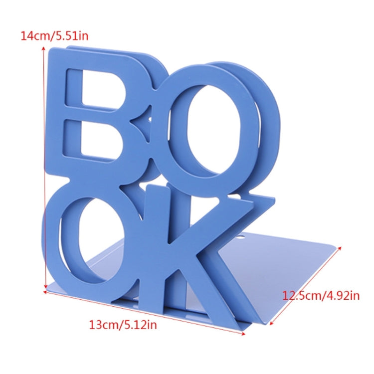 Alphabet Shaped Iron Metal Bookends Support Holder Desk Stands For Books