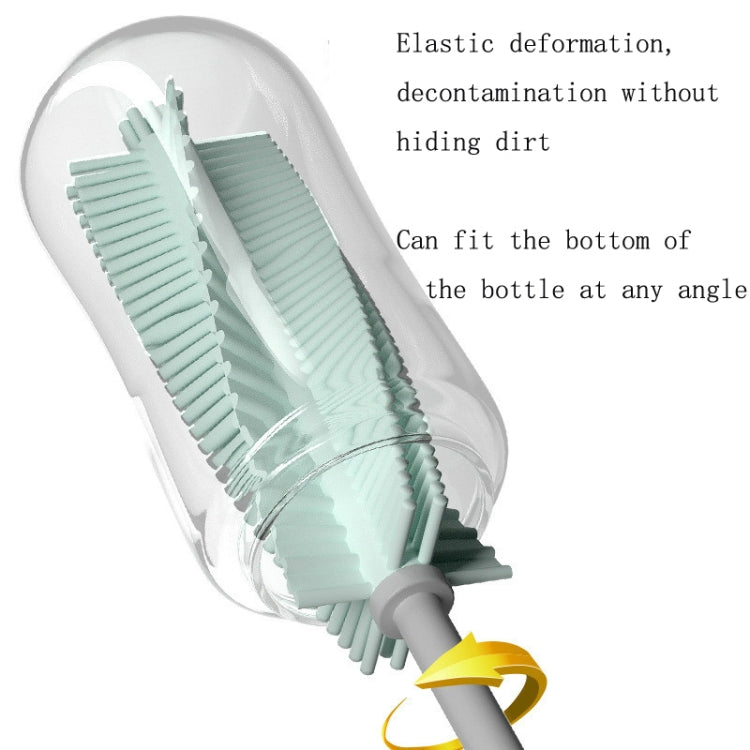 Silicone Baby Bottle Long Handle Cup Cleaning Brush 360 Degree Rotating Bottle Brush