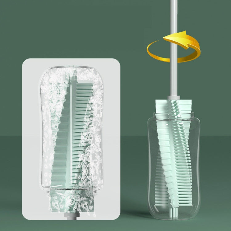 Silicone Baby Bottle Long Handle Cup Cleaning Brush 360 Degree Rotating Bottle Brush