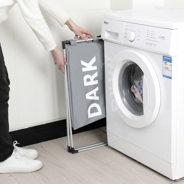 Collapsible Three Grid Dirty Clothes Laundry Hamper Organizer Home Storage Basket