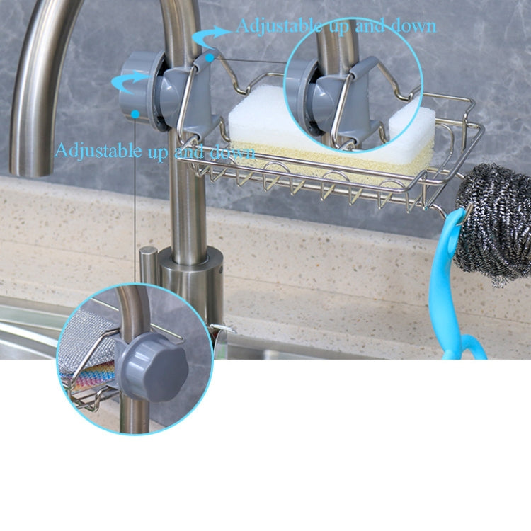 Faucet Rack Stainless Steel Perforated Free Kitchen Sink Storage Rack Rag Sponge Drain Rack