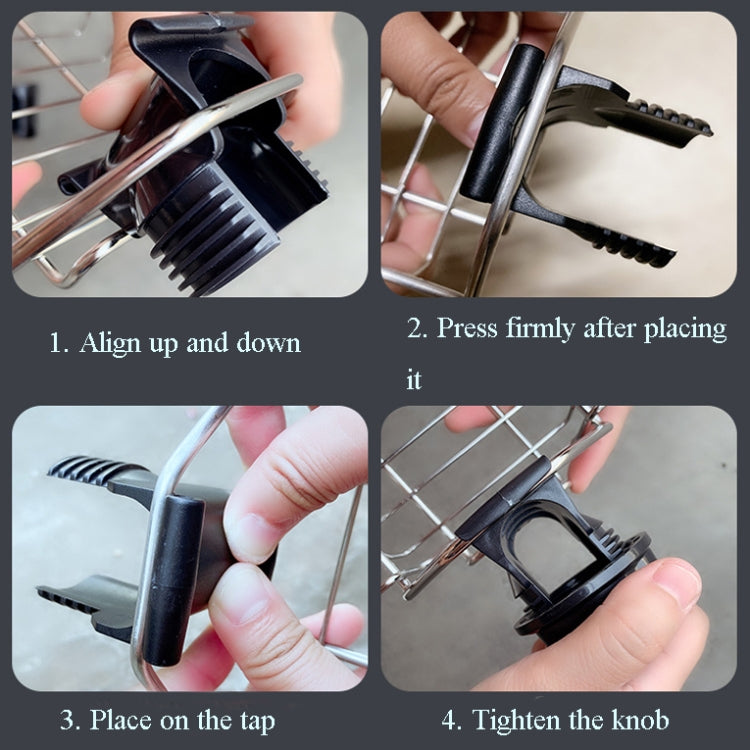 Faucet Rack Stainless Steel Perforated Free Kitchen Sink Storage Rack Rag Sponge Drain Rack