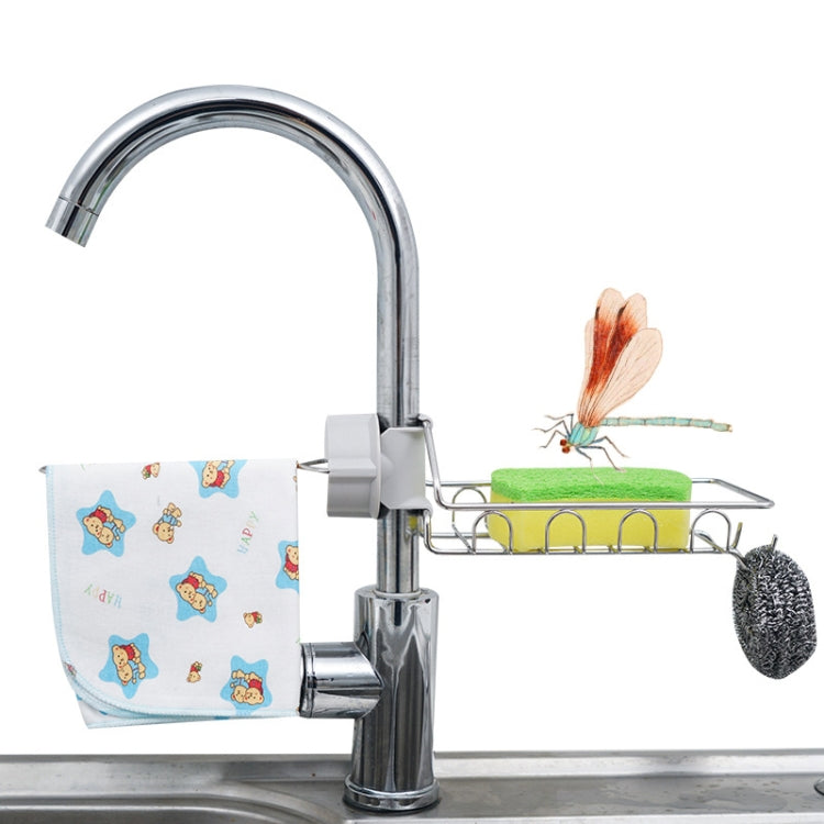 Faucet Rack Stainless Steel Perforated Free Kitchen Sink Storage Rack Rag Sponge Drain Rack