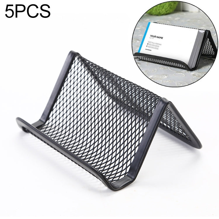 5 PCS Office Convenient Practical Metal Mesh Card Holder