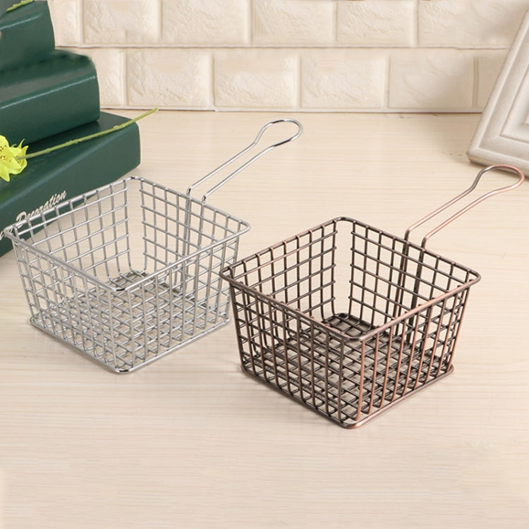 Electroplating Wrought Iron Fries Fried Basket Mini Grid Fried Food Storage Basket