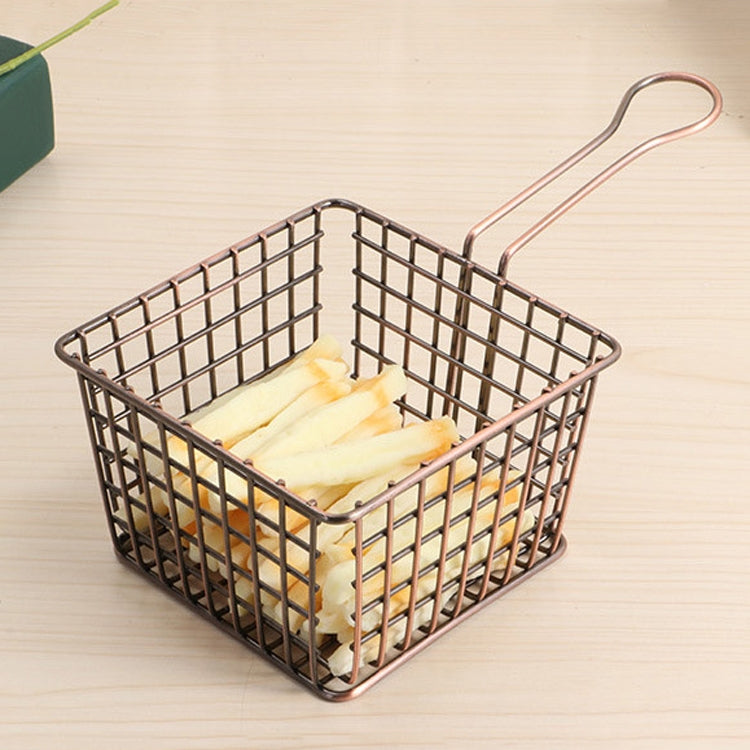 Electroplating Wrought Iron Fries Fried Basket Mini Grid Fried Food Storage Basket