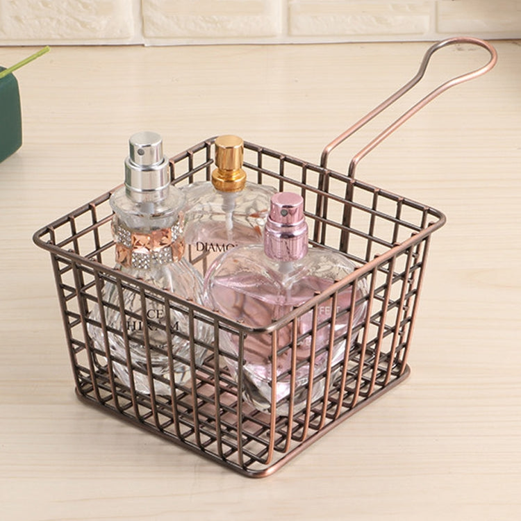 Electroplating Wrought Iron Fries Fried Basket Mini Grid Fried Food Storage Basket