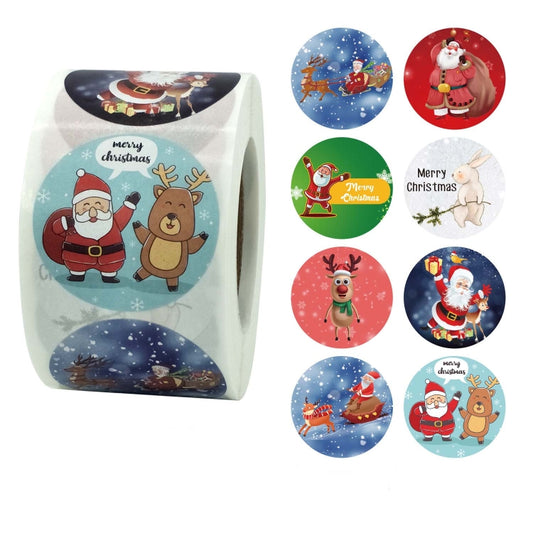 2 PCS Christmas Sticker Santa Claus Holiday Decoration Sticker Label